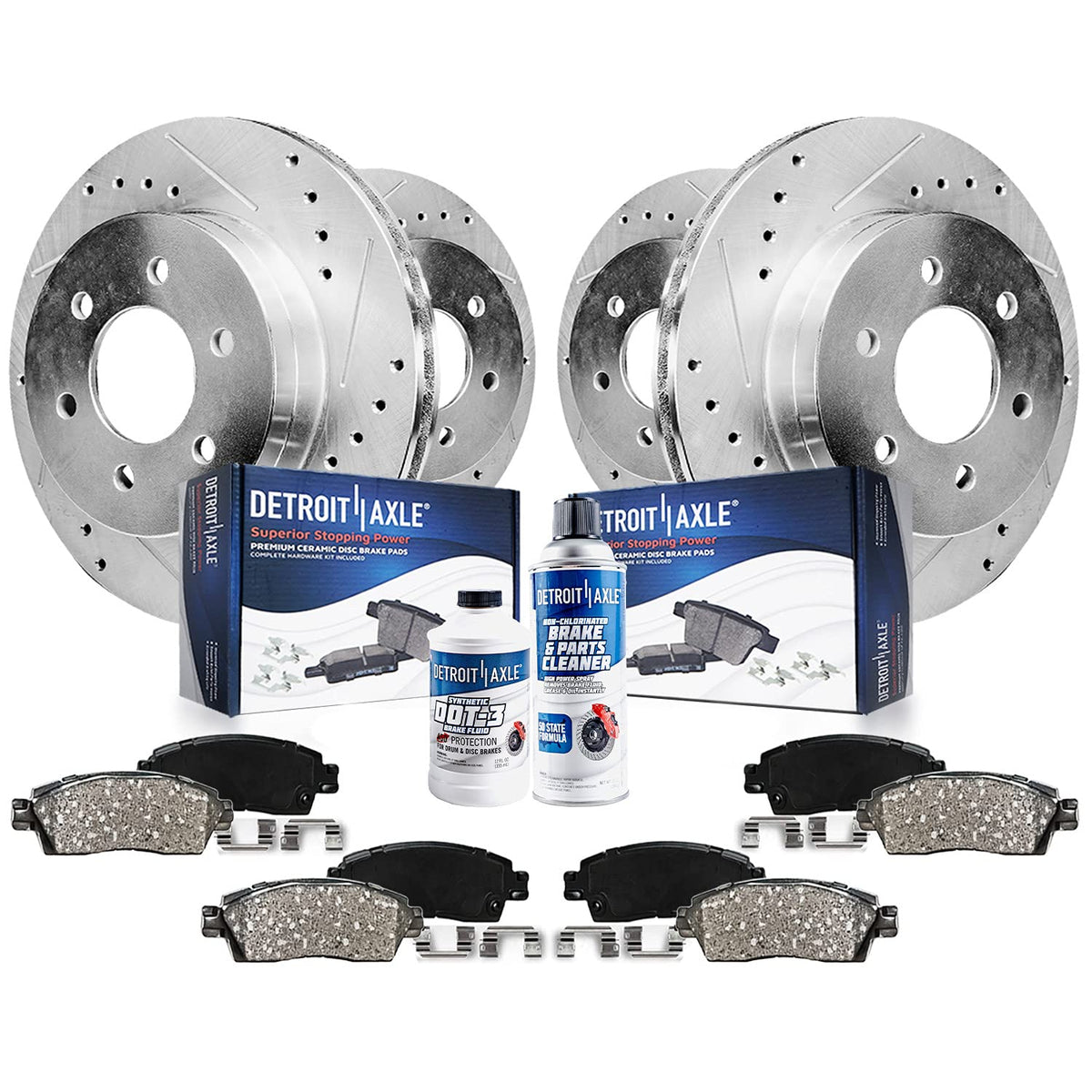 Detroit Axle - Brake Kit for Chevy Trailblazer GMC Envoy Buick Rainier Isuzu Ascender Bravada Replacement 12 inch Front & 12.8 i
